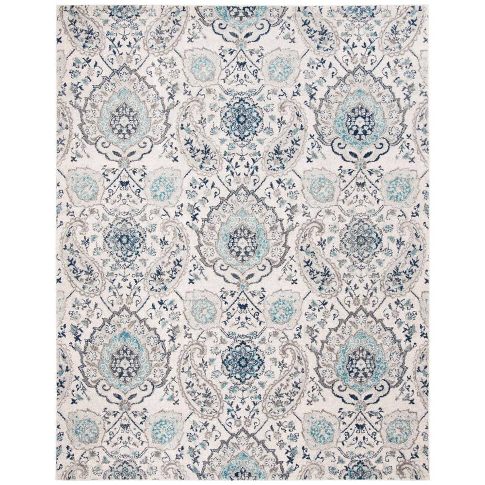 Madison MAD600 Power Loomed Indoor Area Rug - Cream/Light Grey - 8'x10' - Safavieh