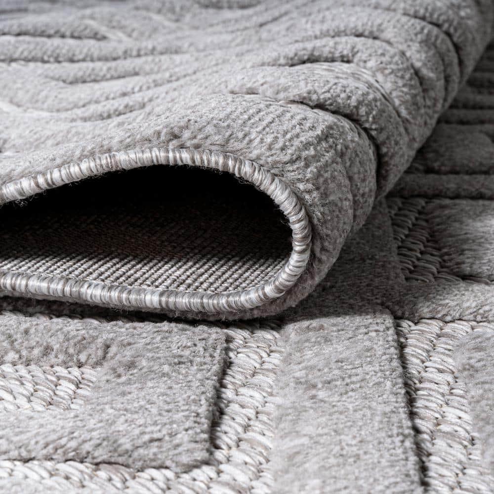 3'x5' Portmany Neutral Diamond Trellis Indoor/Outdoor Area Rug, Light Gray - JONATHAN Y