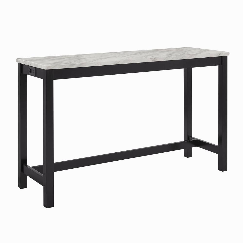 New Classic Furniture Celeste 4-Piece Faux Marble & Wood Bar Set in Blue