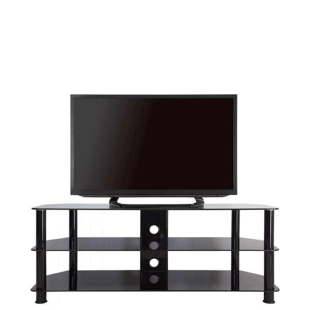 AVF Transitional Steel and Glass TV Stand for 39" to 60" TVs in Black
