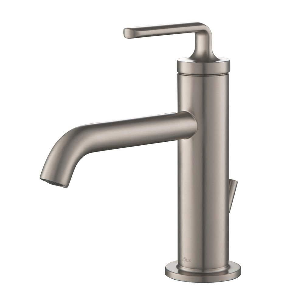 KRAUS Ramus Single Handle Bathroom Sink Faucet with Lift Rod Drain