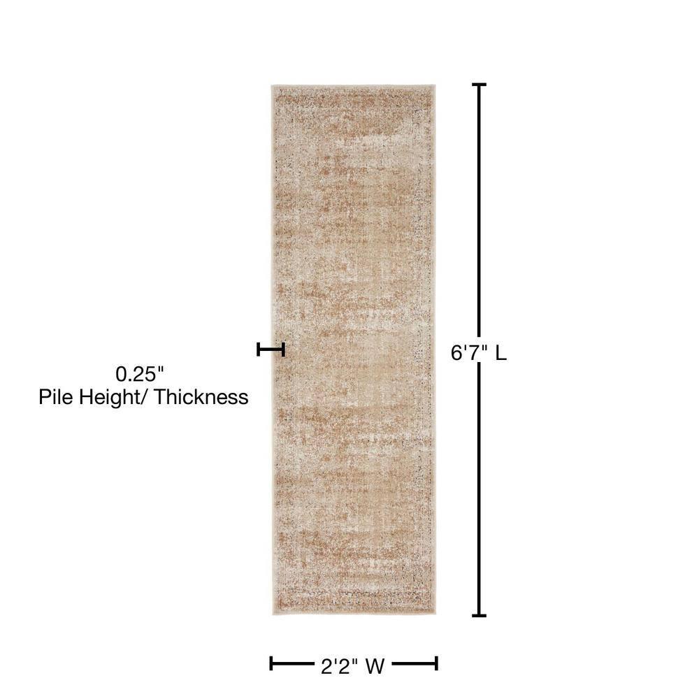 Unique Loom Chateau Collection Area Rug - Jefferson (2' 2" x 6' 7" Runner Beige/Light Brown)