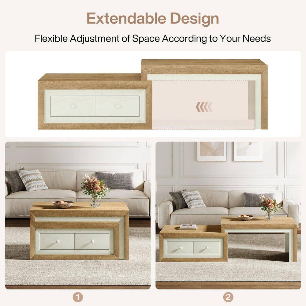 Tribesigns Extendable Coffee Table with 2 Drawers