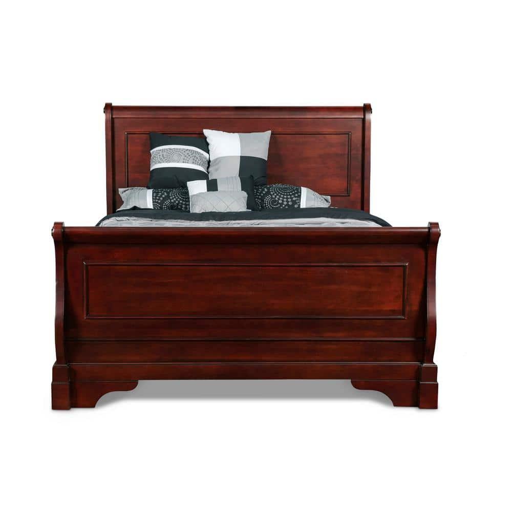 New Classic Furniture Versailles King Wood Standard Beds, Cherry