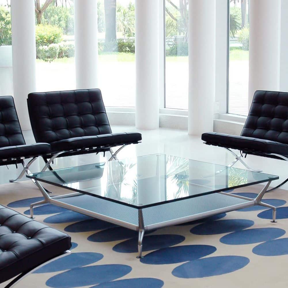 54-Inch Square Glass Table Top 1/4 Inch Thick Clear Tempered Glass with Flat Edge Polished