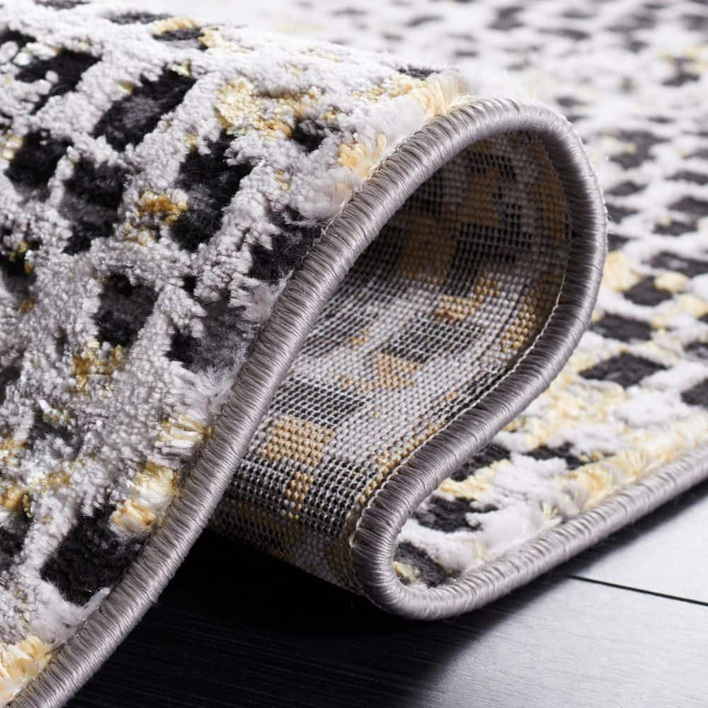 Amelia ALA254 Power Loomed Runner Rug - Charcoal/Gold - 2'x8' - Safavieh.