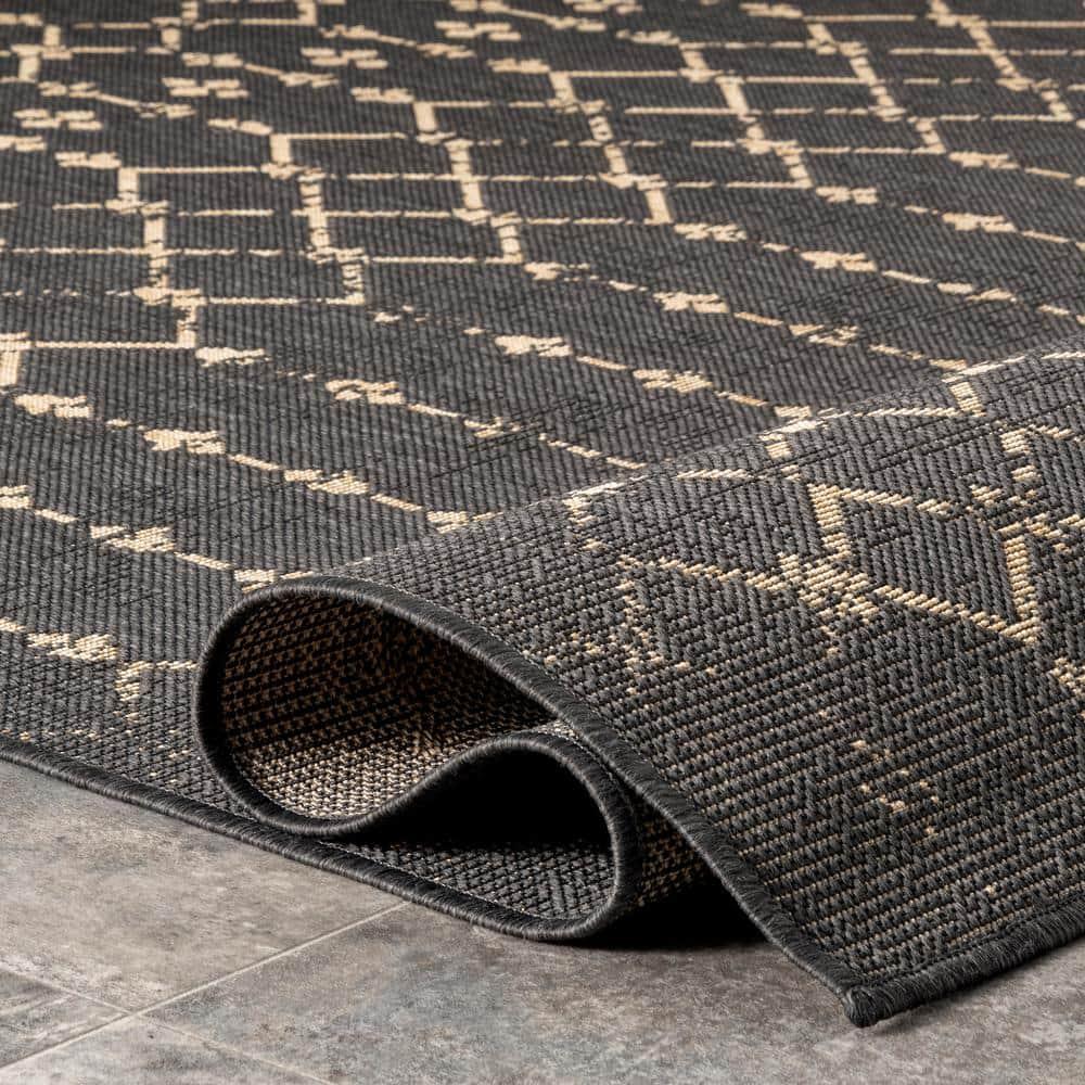 Nuloom Grayson Moroccan Trellis Indoor and Outdoor Area Rug, Gray, 6'7"x9'