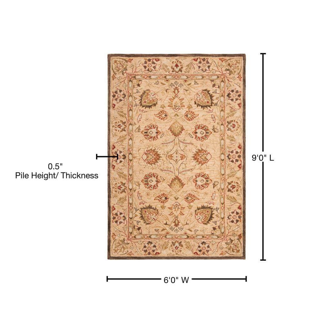 Anatolia AN512 Hand Tufted Indoor Area Rug - Beige/Beige - 6'x9' - Safavieh