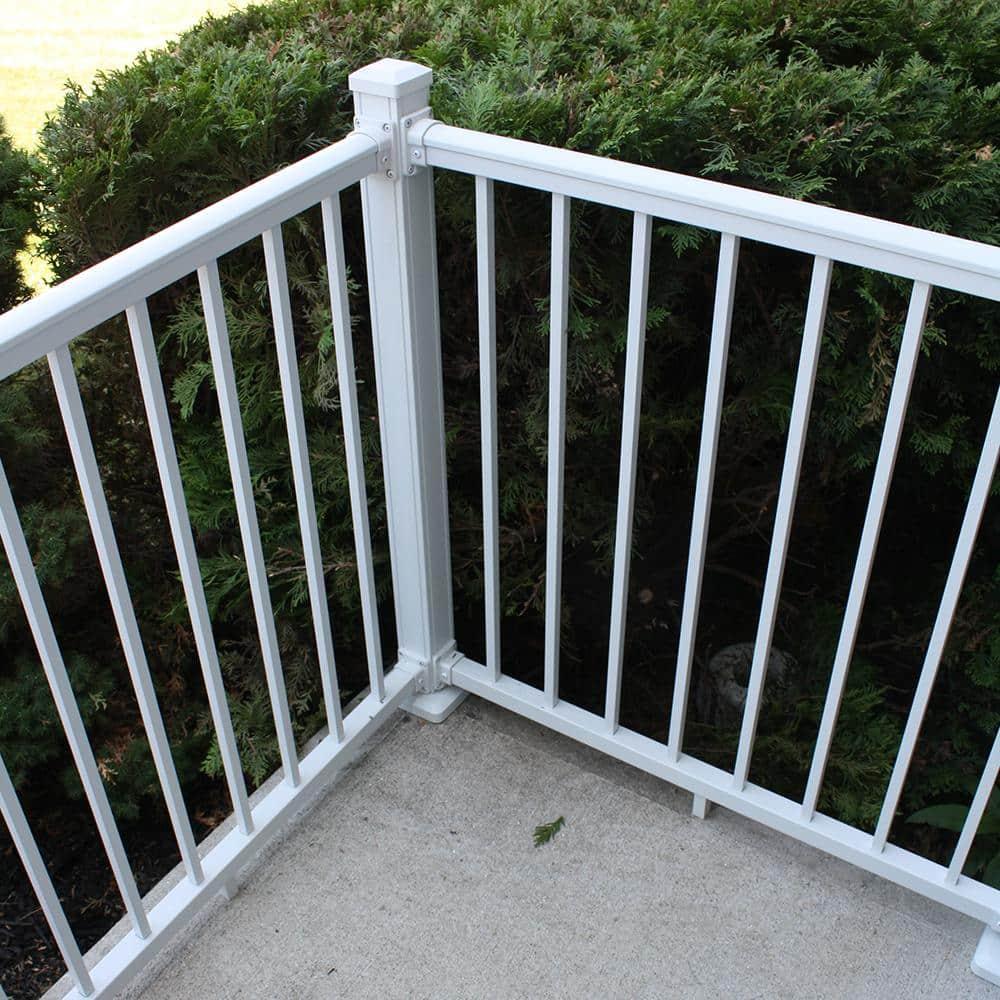 Weatherables Stanford Railing Kit – Aluminum Indoor & Outdoor Railing Kit for Decks, Porches & Balconies, Made with Durable & Low-Maintenance White Textured Powder-Coat Finish (36 in. H x 8 ft. W)