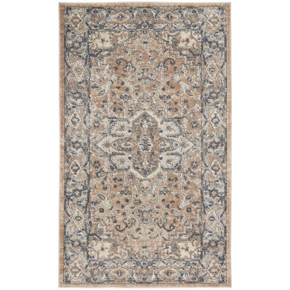 Nourison Concerto Center Medallion Indoor Rug Beige Grey 3' x 5'