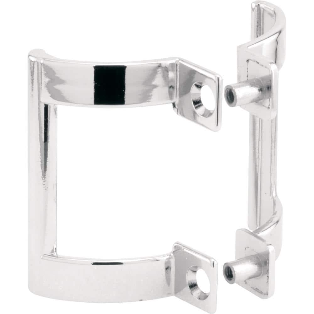 Diecast Shower Door Handle Set for Shower Doors or Tub Enclosure, 2 Hole Center, Chrome (1 Set)