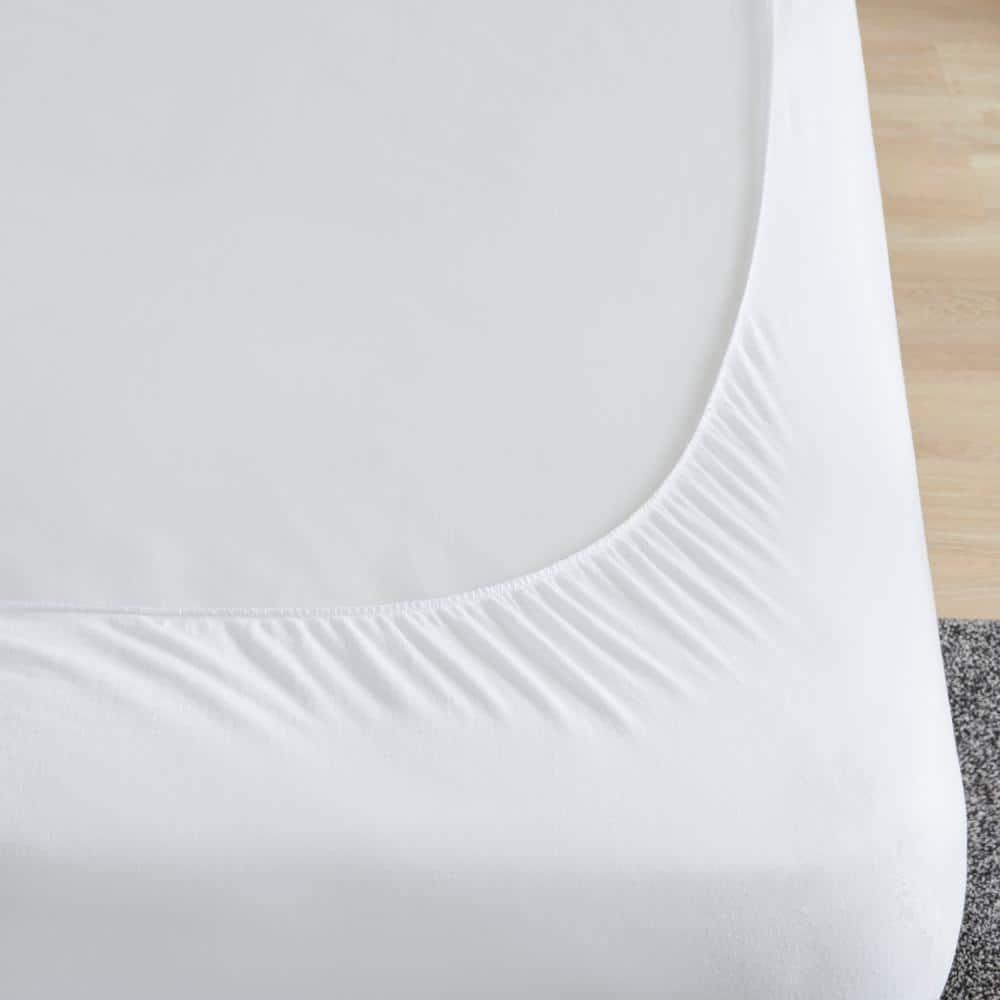 Sleep Philosophy King All Natural Cotton Percale Quilted Mattress Pad White: Cooling, 135 Thread Count, Fits 16" Depth