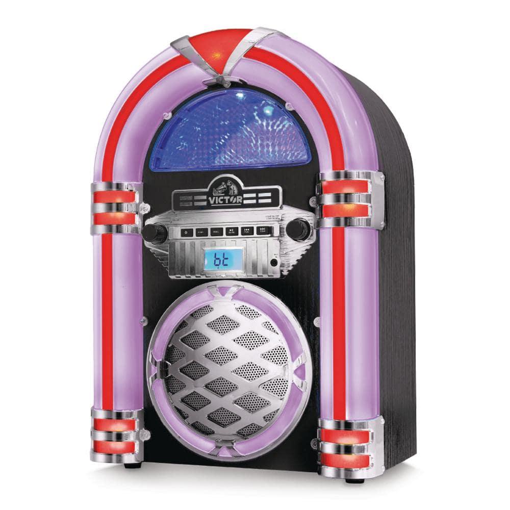Victor Bluetooth Jukebox Speaker with FM Radio & Multicolor LED Lighting