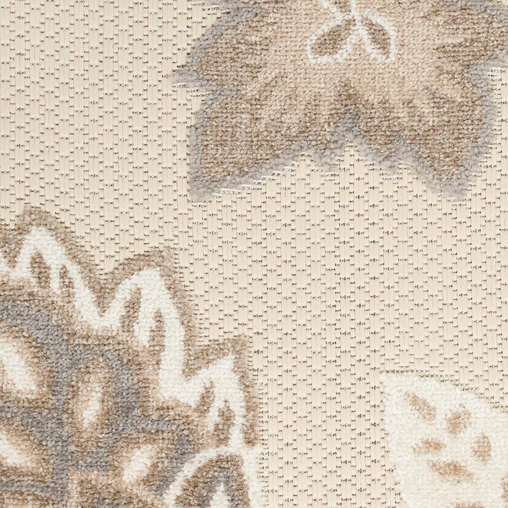Nourison Aloha Floral Farmhouse Flatweave High-Low Indoor Outdoor Area Rug Beige 2'8" x 4'