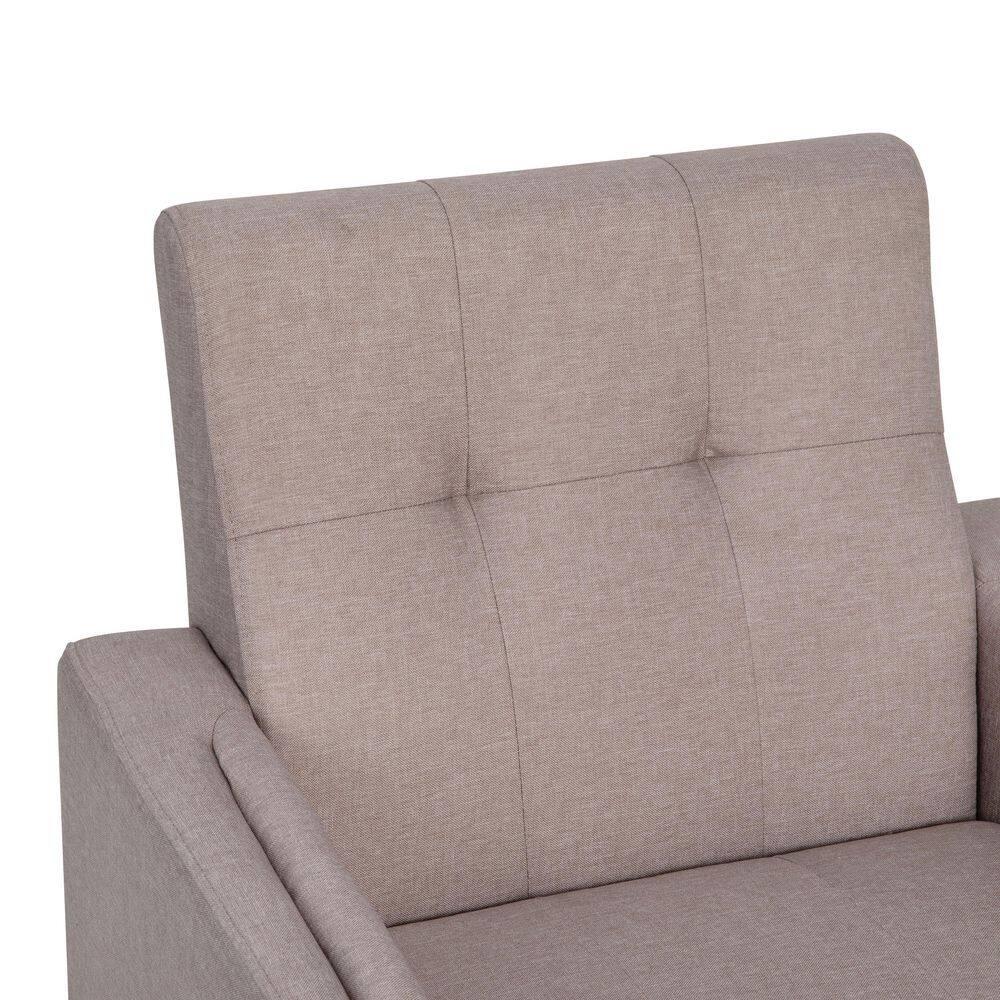 Taylor & Logan Cormac Armchair Taupe: Linen Upholstery, French Seam, Extended Seat, Wood Frame