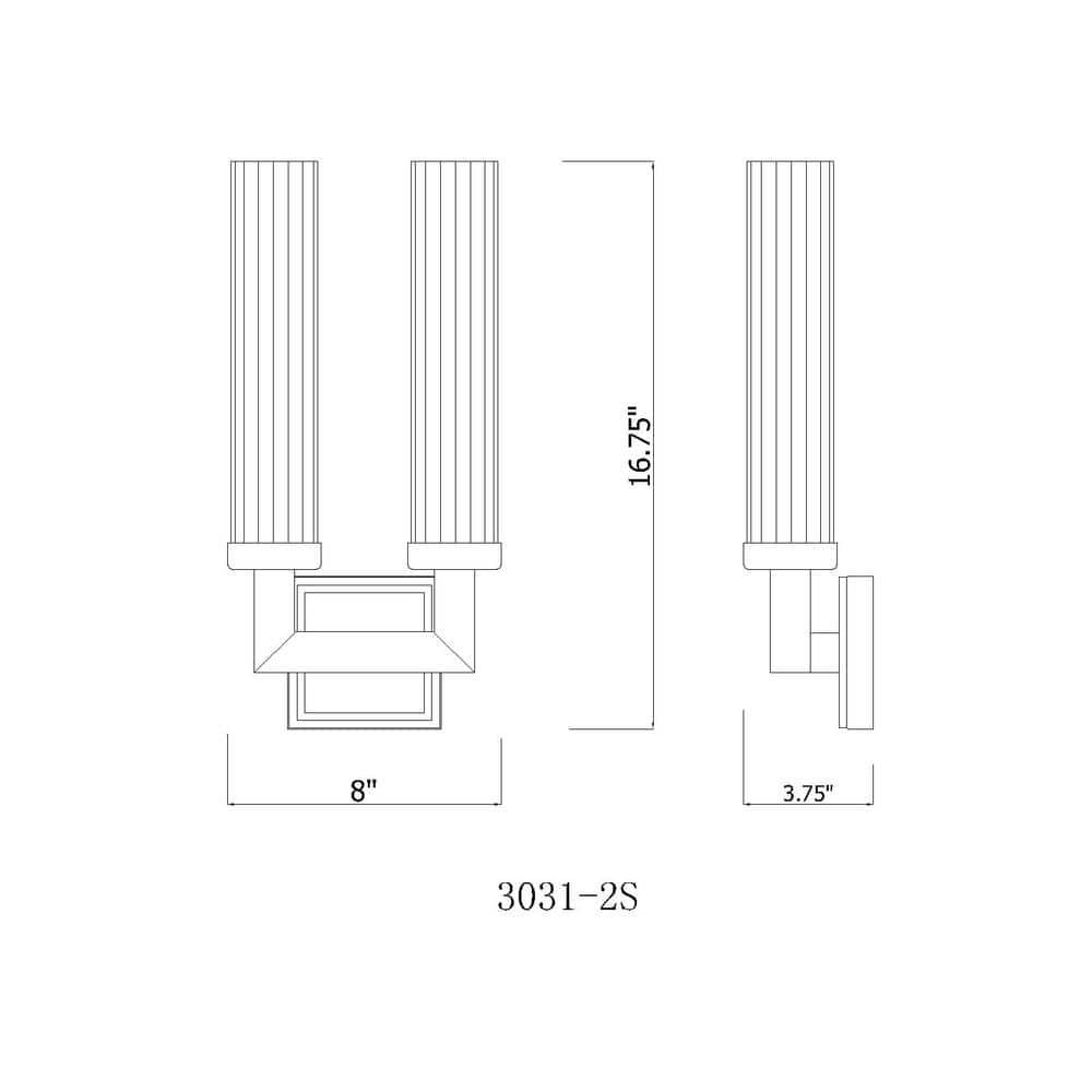 Z-Lite Beau 2 - Light Wall Light in  Rubbed Brass