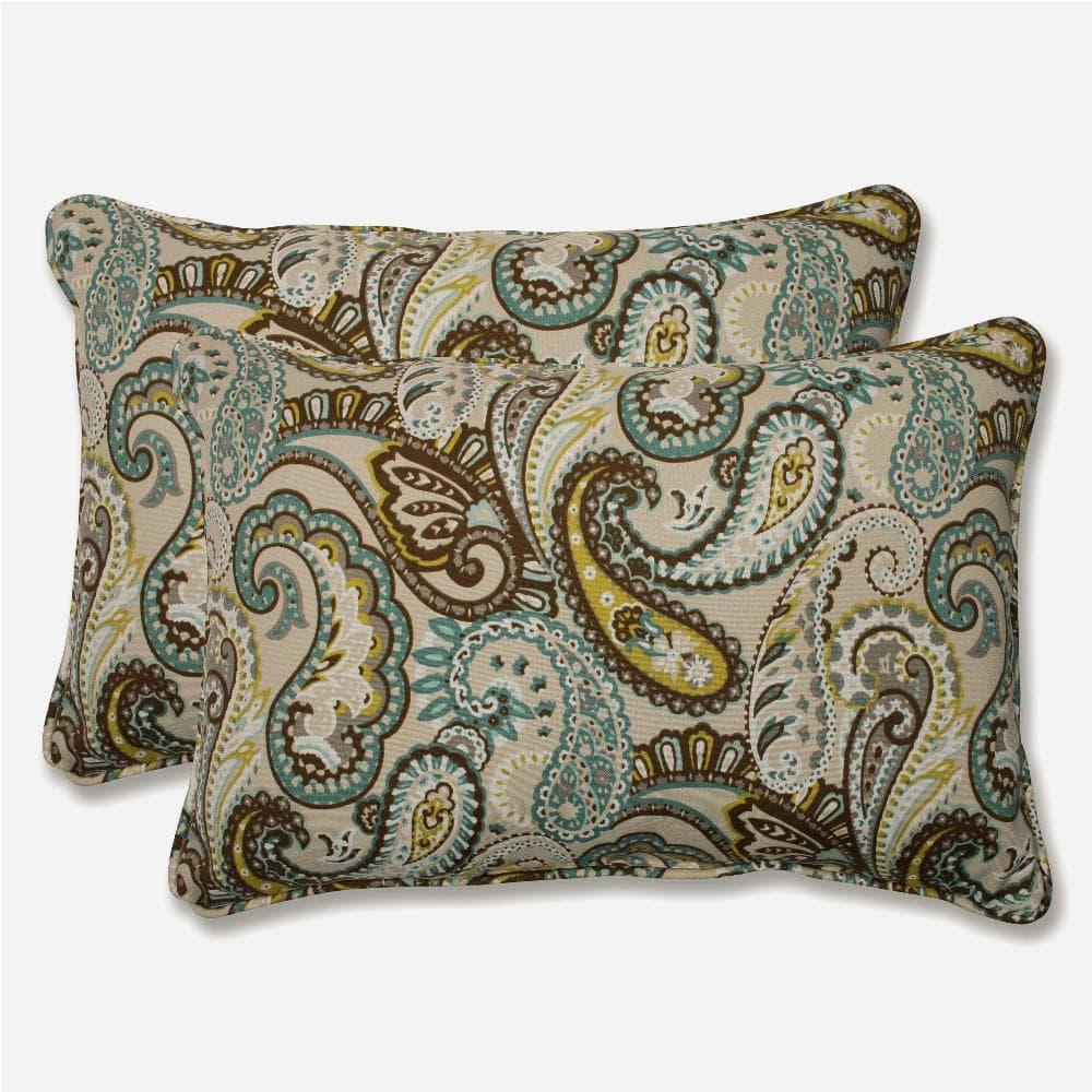 Pillow Perfect Tamara Paisley Indoor/Outdoor Reversible Throw Pillow (Set of 2)