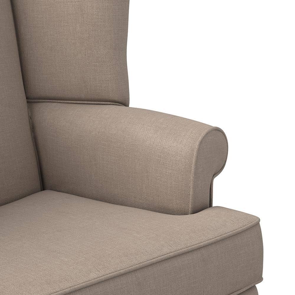 Comfort Pointe Erin Beige Fabric Traditional Wing Back Accent Chair