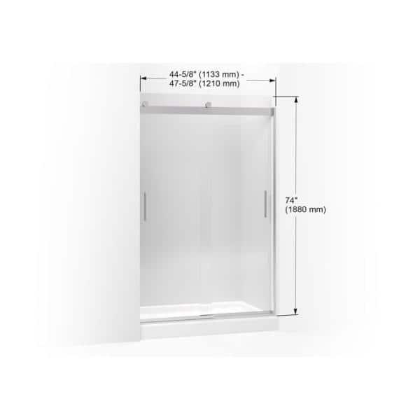 Kohler Levity 47.63" x 74" Double Sliding Shower Door with Blade Handles with CleanCoat® Technology K-706010-L-ABZ