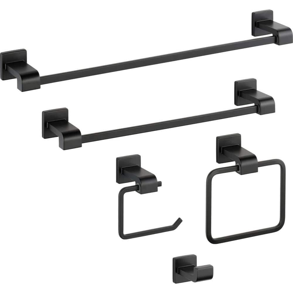 Delta Ara 24 in. Wall Mount Towel Bar Bath Hardware Accessory in Matte Black 77524-BL