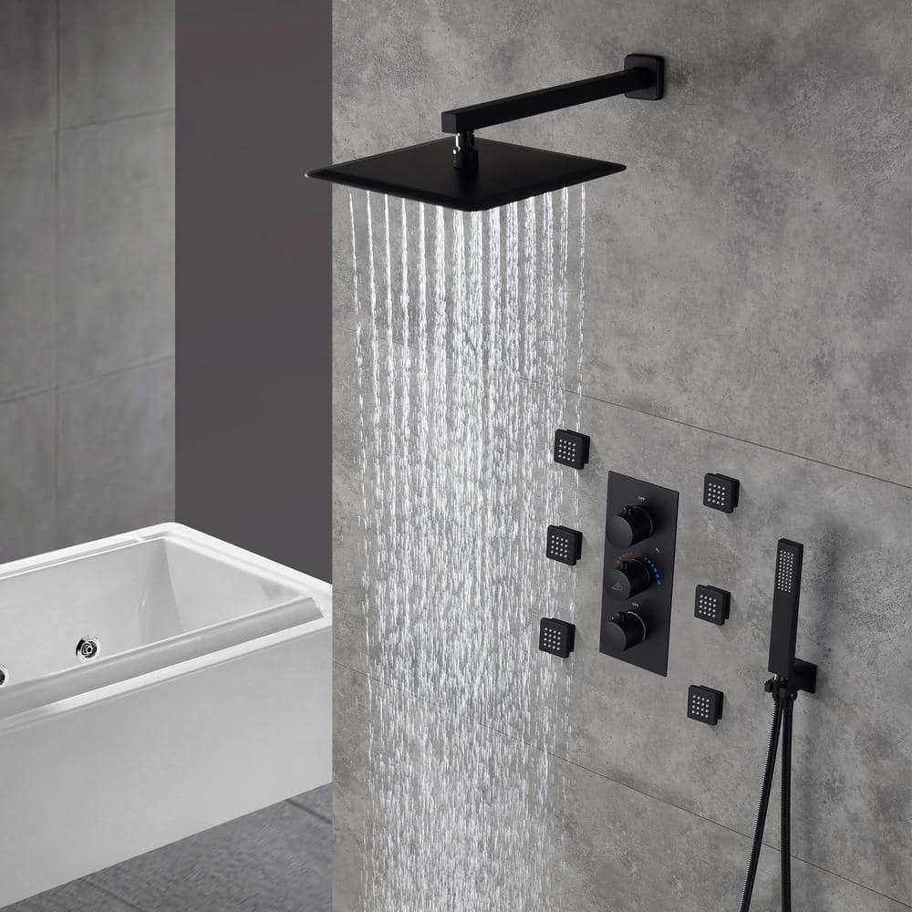 Revitalize 12 Inch Luxury Thermostatic Complete Shower System with Rough-in Valve