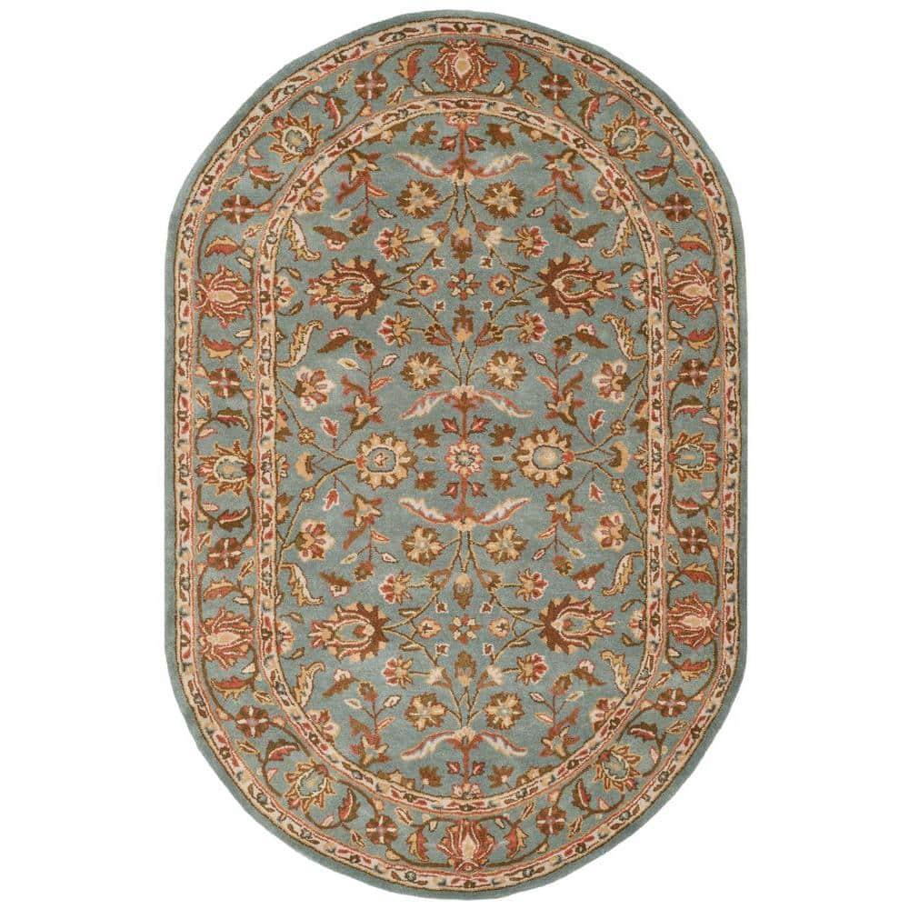 Heritage HG969 Hand Tufted Area Rug - Blue/Blue - 5'x8' Oval - Safavieh.
