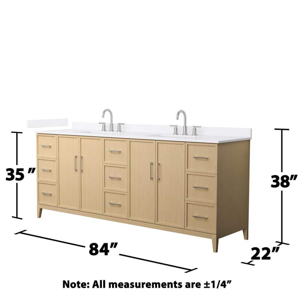 Wyndham Collection Elan 84'' Double Bathroom Vanity with Quartz Top