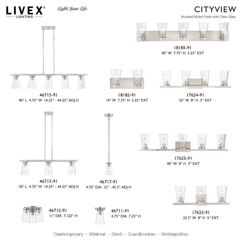Livex Lighting Cityview 1 - Light Pendant in  Brushed Nickel