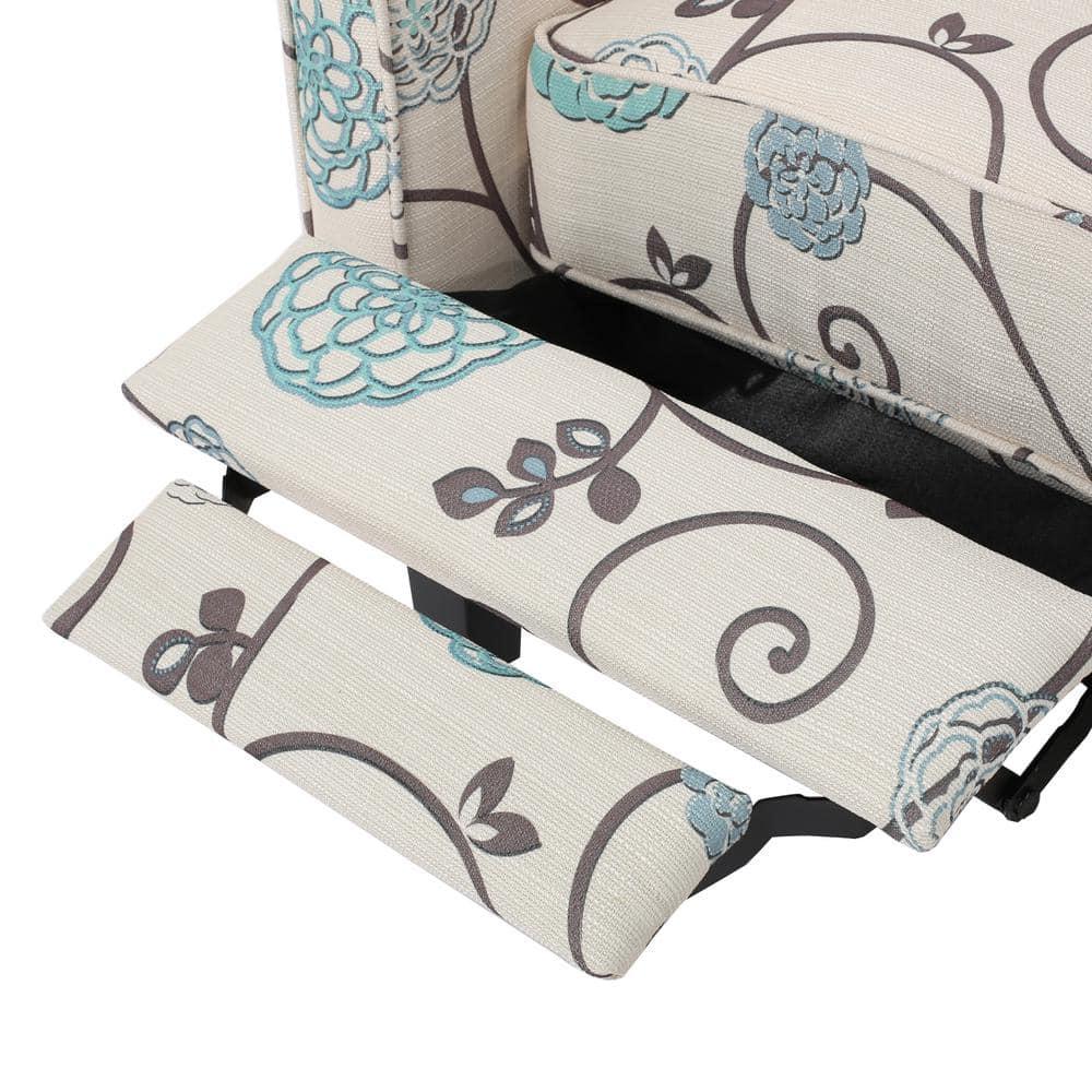 Darvis Fabric Recliner White - Christopher Knight Home: Petite Design, Tapered Legs, Piped Edges
