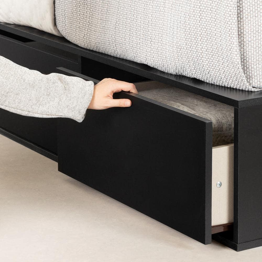 Fusion Queen 6-Drawer Platform Bed Pure Black