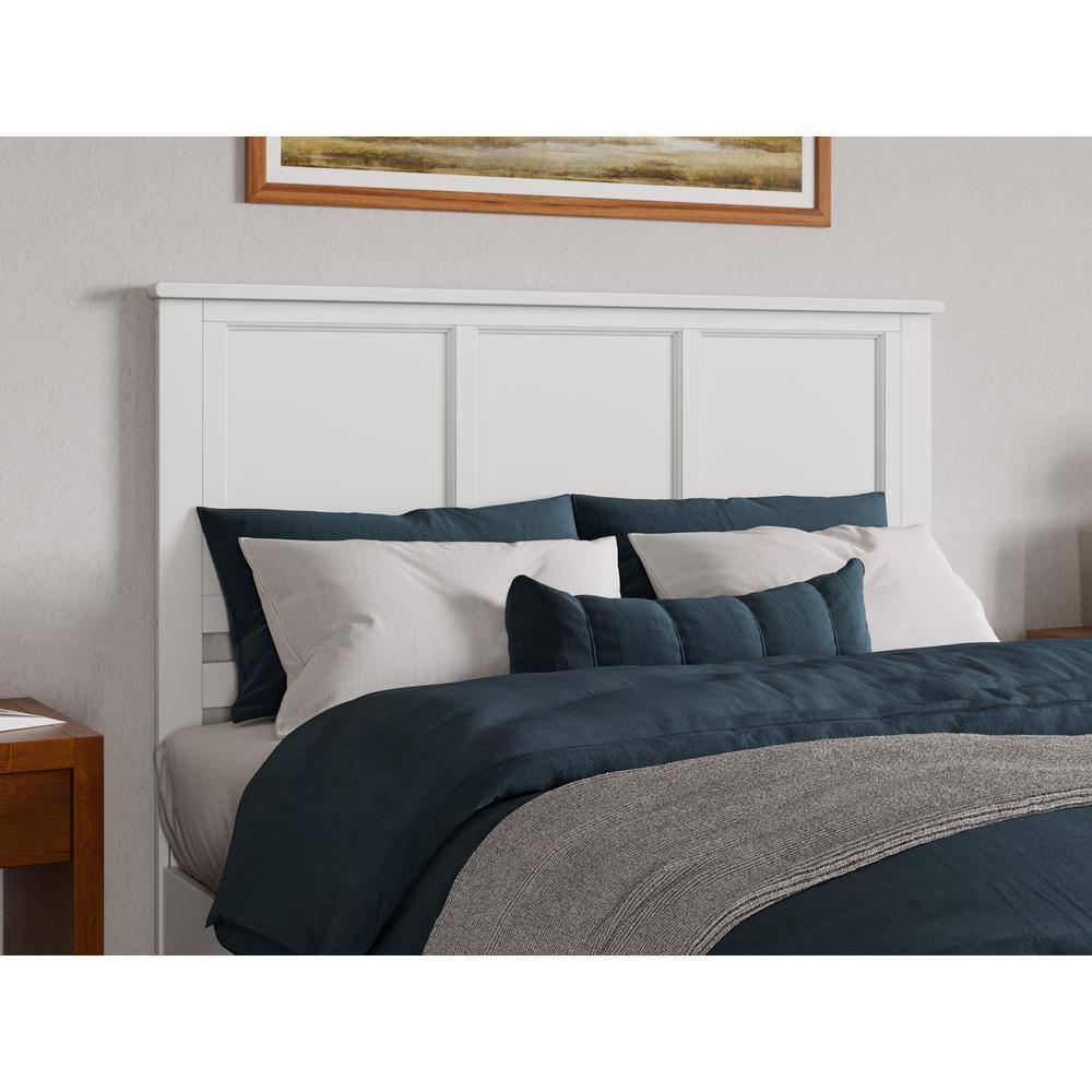 AFI Charlotte Queen Solid Wood Low Profile Platform Bed, White