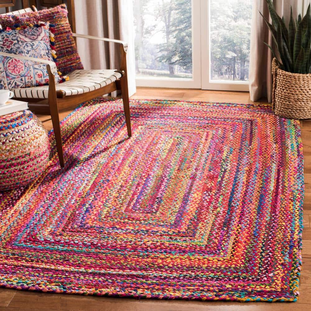 Braided BRD210 Hand Woven Accent Rug - Red/Multi - 2'x3' - Safavieh.
