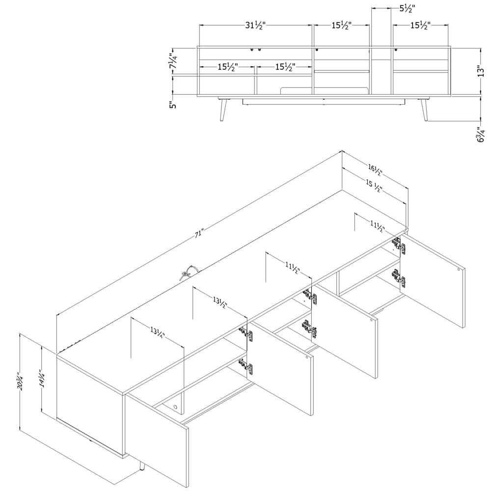 South Shore Mezzy TV Stand With Doors