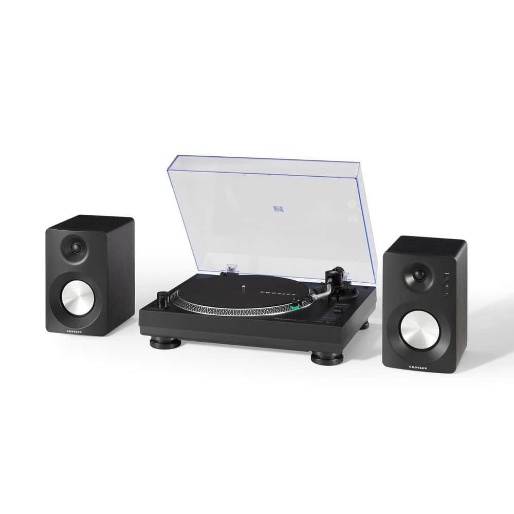 Crosley C100BT Vinyl Record Player with Speakers and Wireless Bluetooth - Audio Turntables