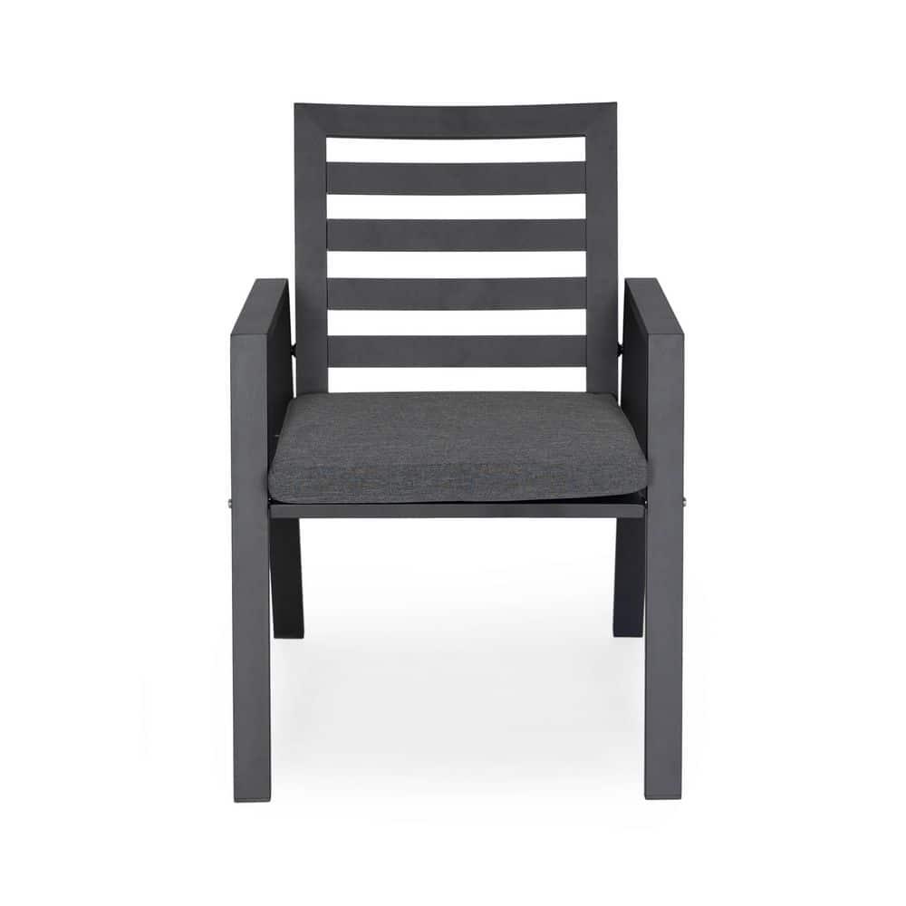 7-Piece Patio Dining Set With 60" Round Aluminum Dining Table And 6 Dining Armchair