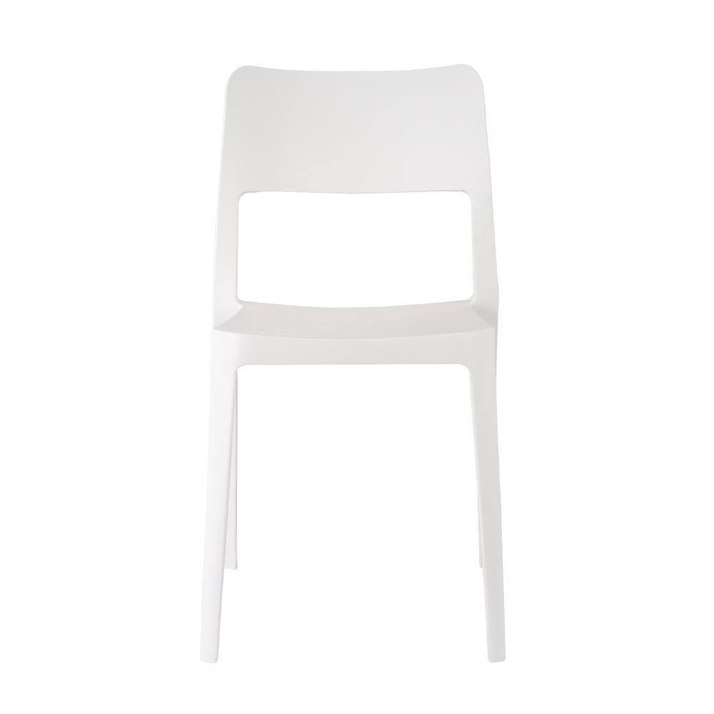 2pk La Vie Stackable Patio Armless Chairs White - Lagoon: Resin Outdoor Furniture, Mold & UV Resistant