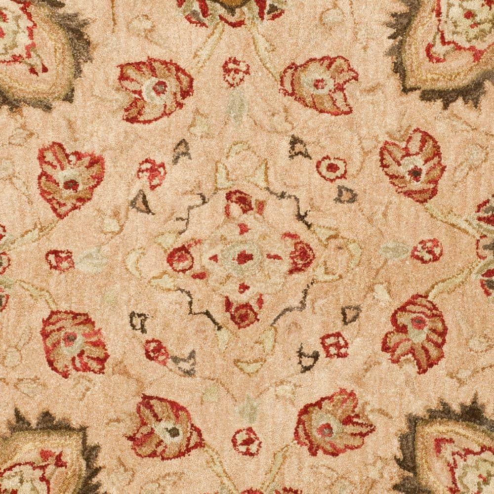 SAFAVIEH Anatolia Venice Traditional Wool Area Rug, Beige, 4' x 4' Round
