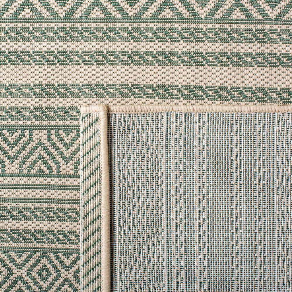 Courtyard CY6866 Power Loomed Indoor/Outdoor Area Rug - Beige/Dark Green - 8'x10' - Safavieh.