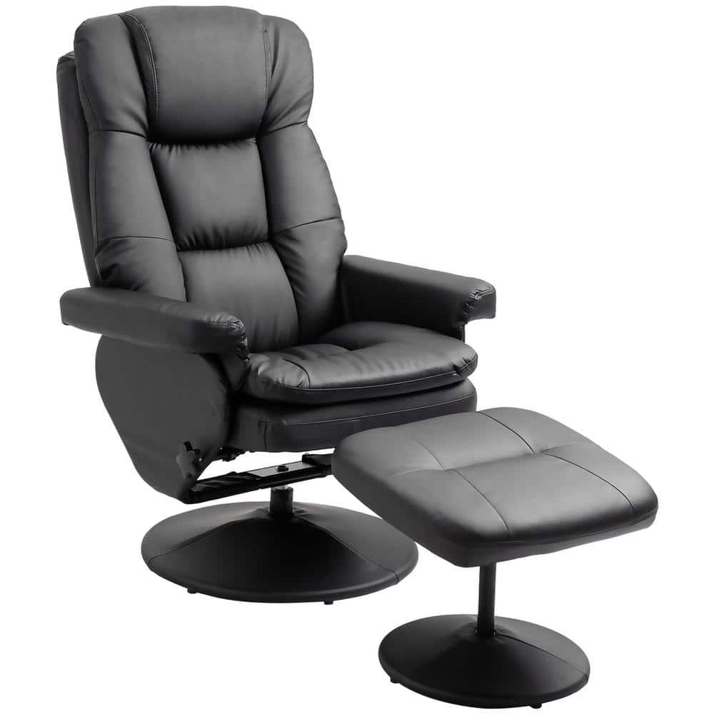 Faux Leather Recliner with Ottoman