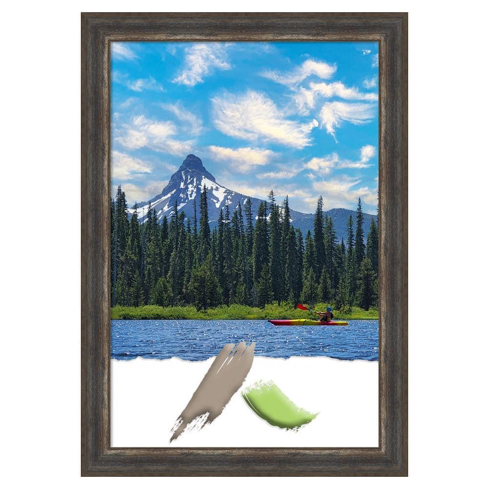 Amanti Art Alta Rustic Char Picture Frame Opening Size 24x36 in.