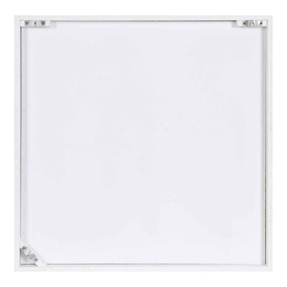 Kate and Laurel Mercador Square Wooden Wall Art Plaque, White, 24 x 24, Modern Farmhouse Dimensional Wood Wall Art Plaque for Simple Coastal Home Decor Design