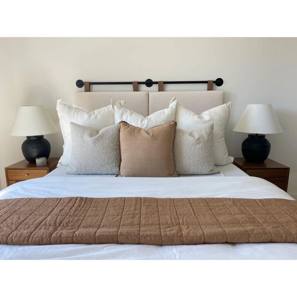 Full/Queen Charlie Boucle Kids' Headboard Cream - Nathan James: Wall Mounted MDF Upholstered Headboard