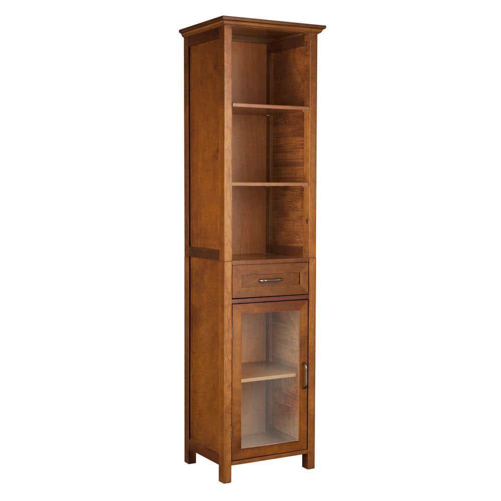 Teamson Home Avery Freestanding Linen Cabinet with Mixed Storage