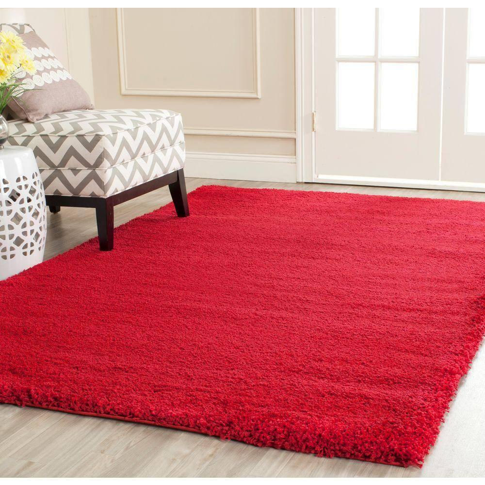 Shag SG180 Power Loomed Area Rug - Red - 4'x6' - Safavieh.