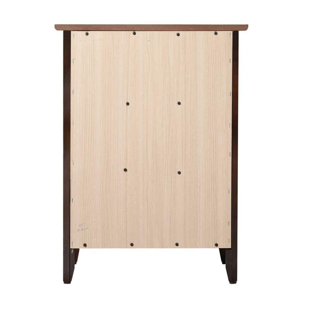 Passion Furniture Daniel 3-Drawer Cappuccino Nightstand (25 in. H x 19 in. W x 15 in. D)