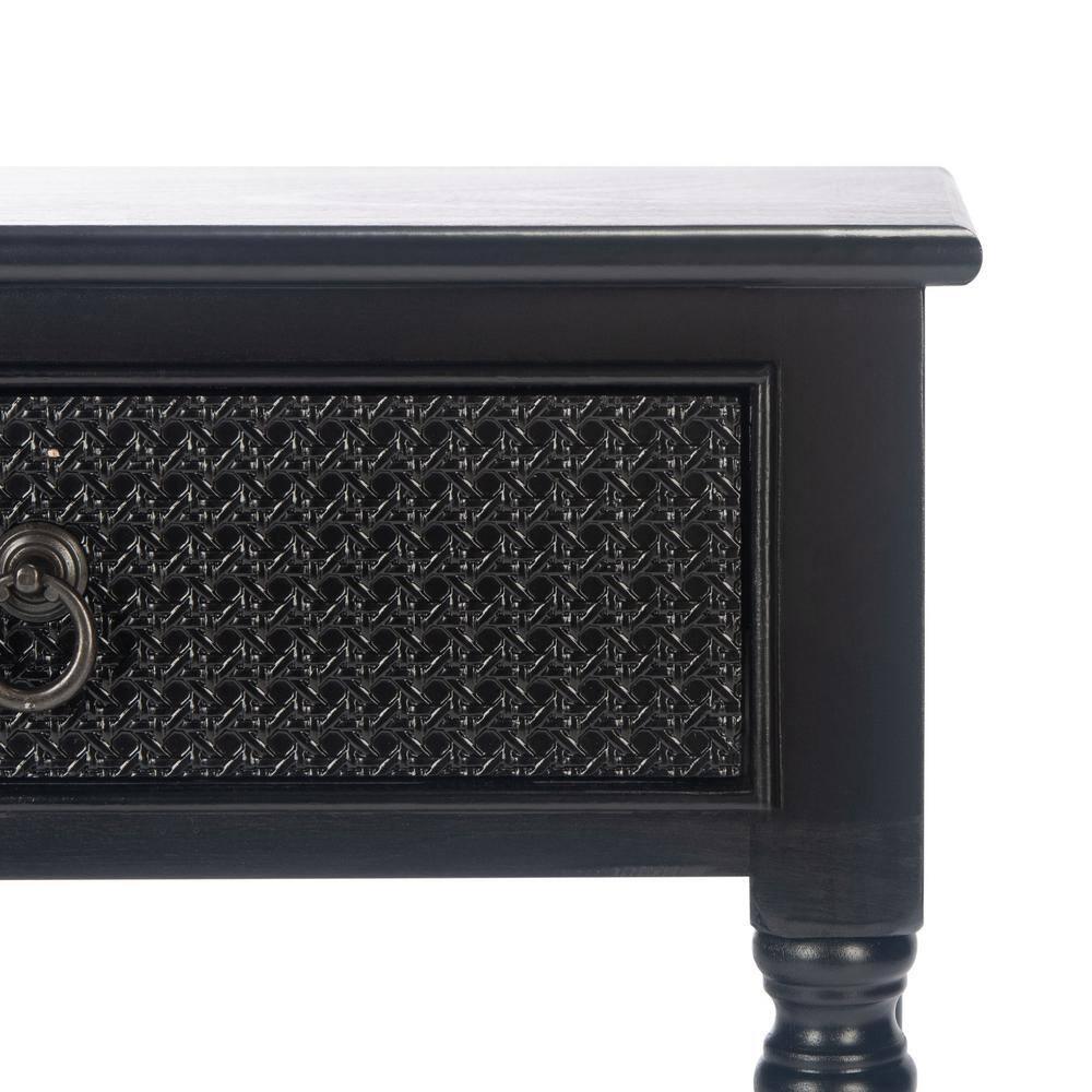 Haines 1 Drawer Accent Table - Black - Safavieh.