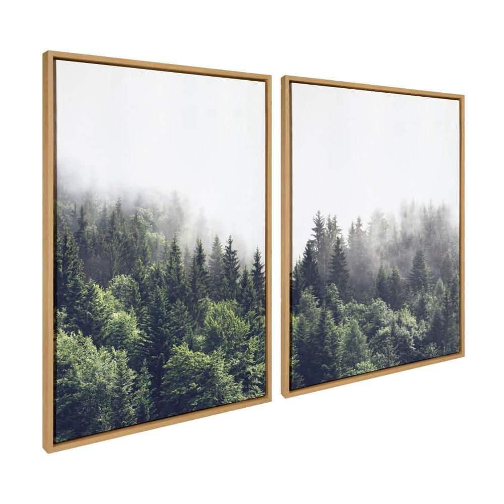 Kate & Laurel All Things Decor: Sylvie Forest Canvas Art, Home & Office Wall Decor Set
