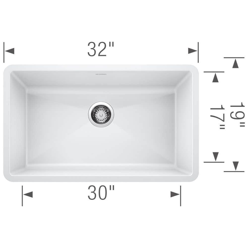 Precis SILGRANIT 32" L X 19" W Super Single Undermount Kitchen SInk