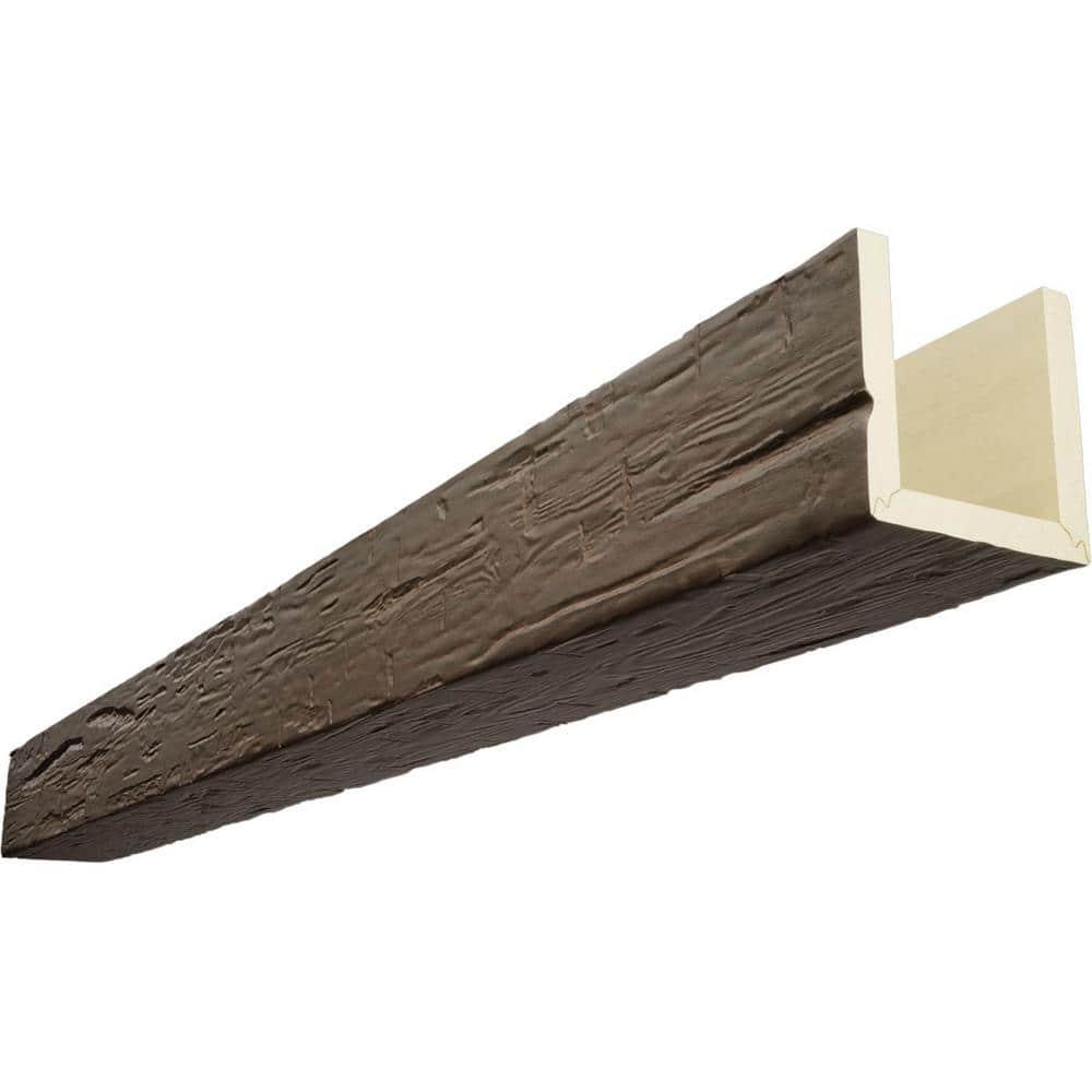 Ekena Millwork Hand Hewn Timberthane Faux Wood 3-Sided Ceiling Beam (U-beam)