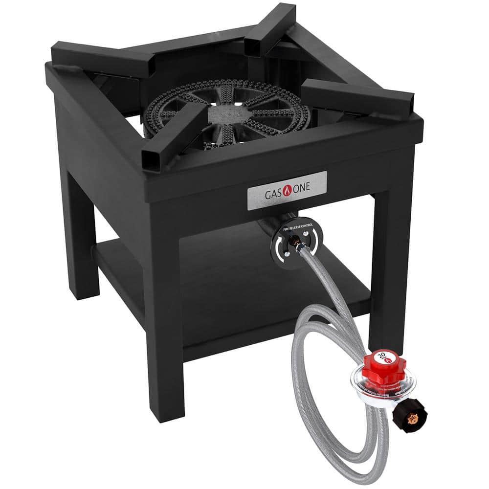 GasOne 275,000 BTU Propane Burner Cooker With Regulator with Steel Braided Hose For Outdoor Cooking, Turkey Fry